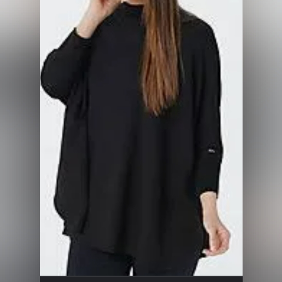 Zuda Mock Neck , Poncho Style Z-knit Pullover - Picture 2 of 3